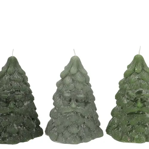 Kerze Baum/Mann mix grün 09x09cm