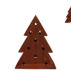 Deko Laterne Baum Scottish Rost 22x06x28cm