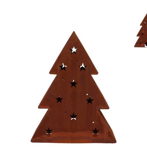 Deko Laterne Baum Scottish Rost 22x06x28cm
