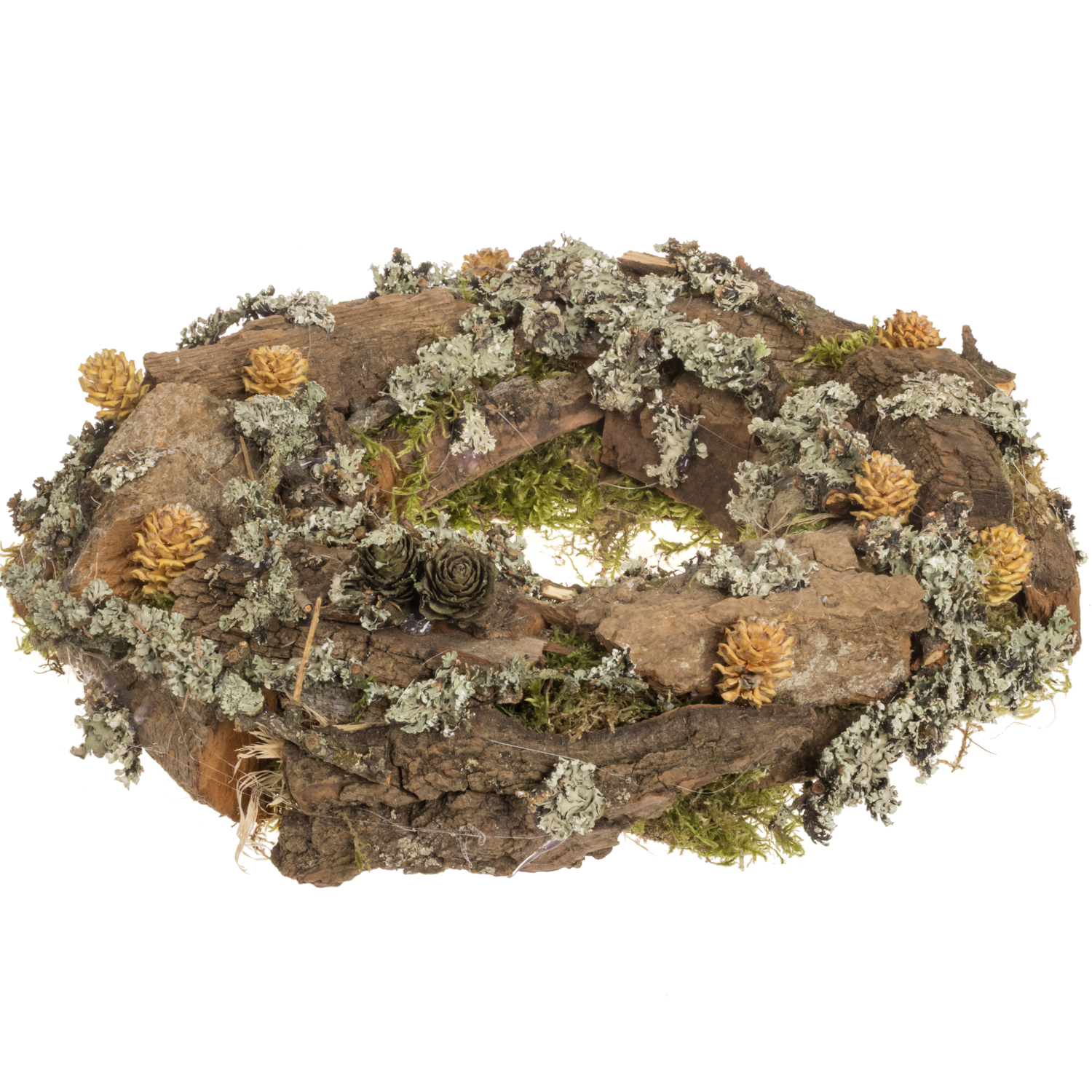 Kranz Moos/Holz/Zapfe D30cm (595)