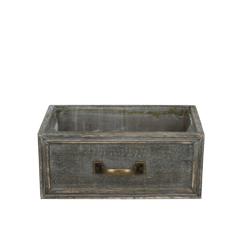 Holz Schublade dunkelgrau 23x13x10cm