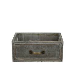 Holz Schublade dunkelgrau 23x13x10cm