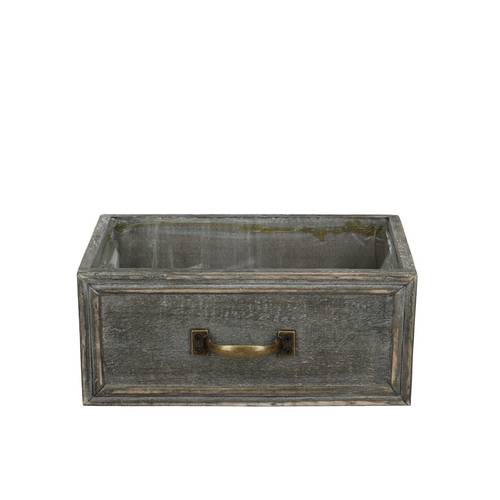 Holz Schublade dunkelgrau 23x13x10cm