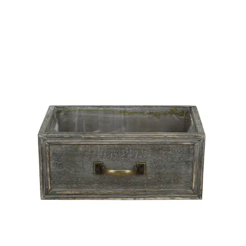 Holz Schublade dunkelgrau 23x13x10cm