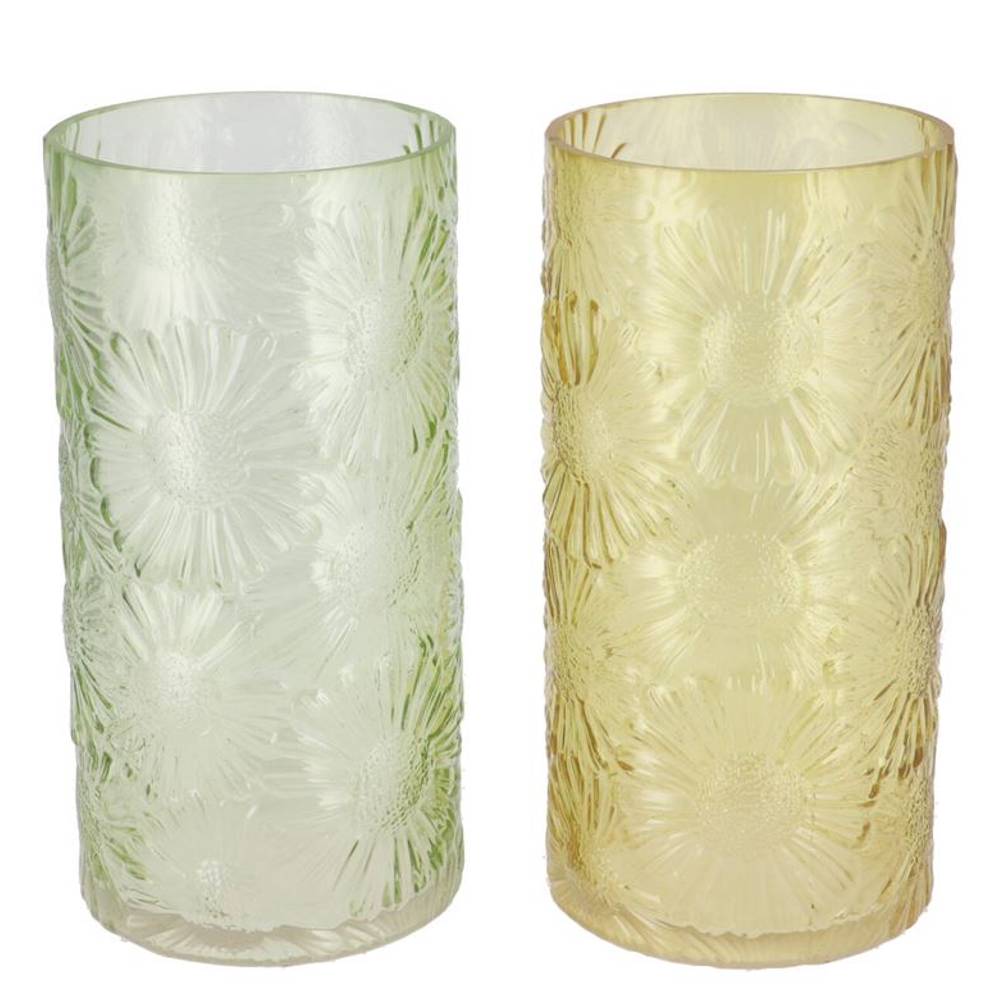 Glas Vase Zylinder Lily mix grün D13cm H26cm