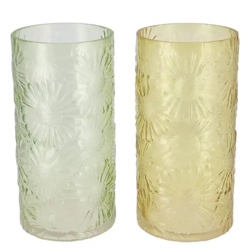 Glas Vase Zylinder Lily mix grün D13cm H26cm