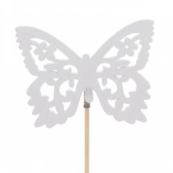 Schmetterling Anna auf Stab weiss D07.5cm L50cm