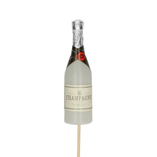 Champagne Flasche auf Stab weiss H50cm 11cm