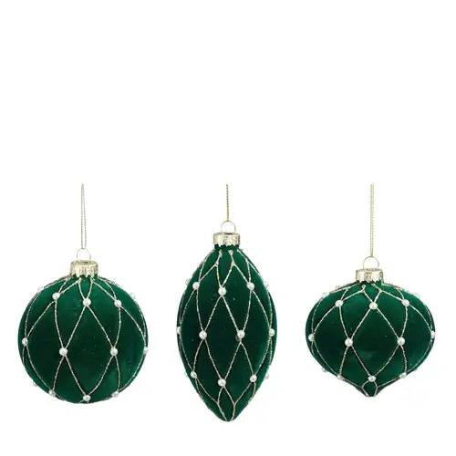 Hänger Ornament mix grün D08cm