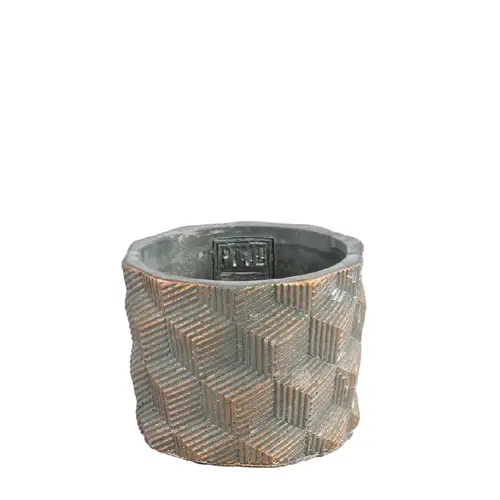 Keramik Übertopf Zish grau D12cm H09cm 