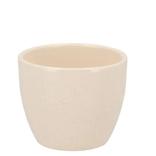 Keramik Übertopf Stein creme D07cm H07cm