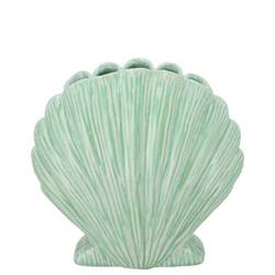 Keramik Vase Jakobsmuschel grun 16x08x16cm
