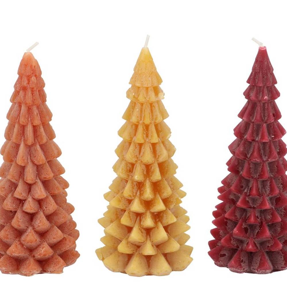 Kerze Baum mix orange D08cm H16cm