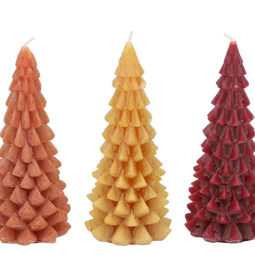 Kerze Baum mix orange D08cm H16cm