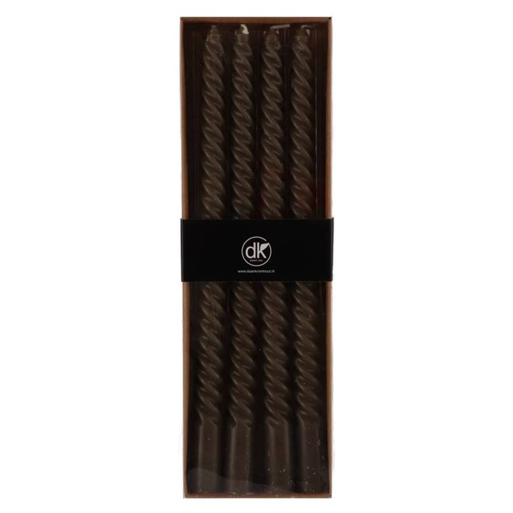 Kerze Crown Twist altes grün 02x30cm x4