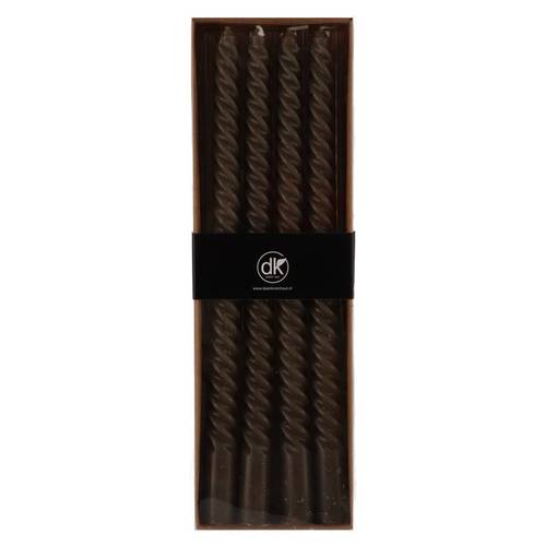 Kerze Crown Twist altes grün 02x30cm x4