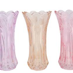 Glas Vase Delight Tulpe mix pastel 15x30cm