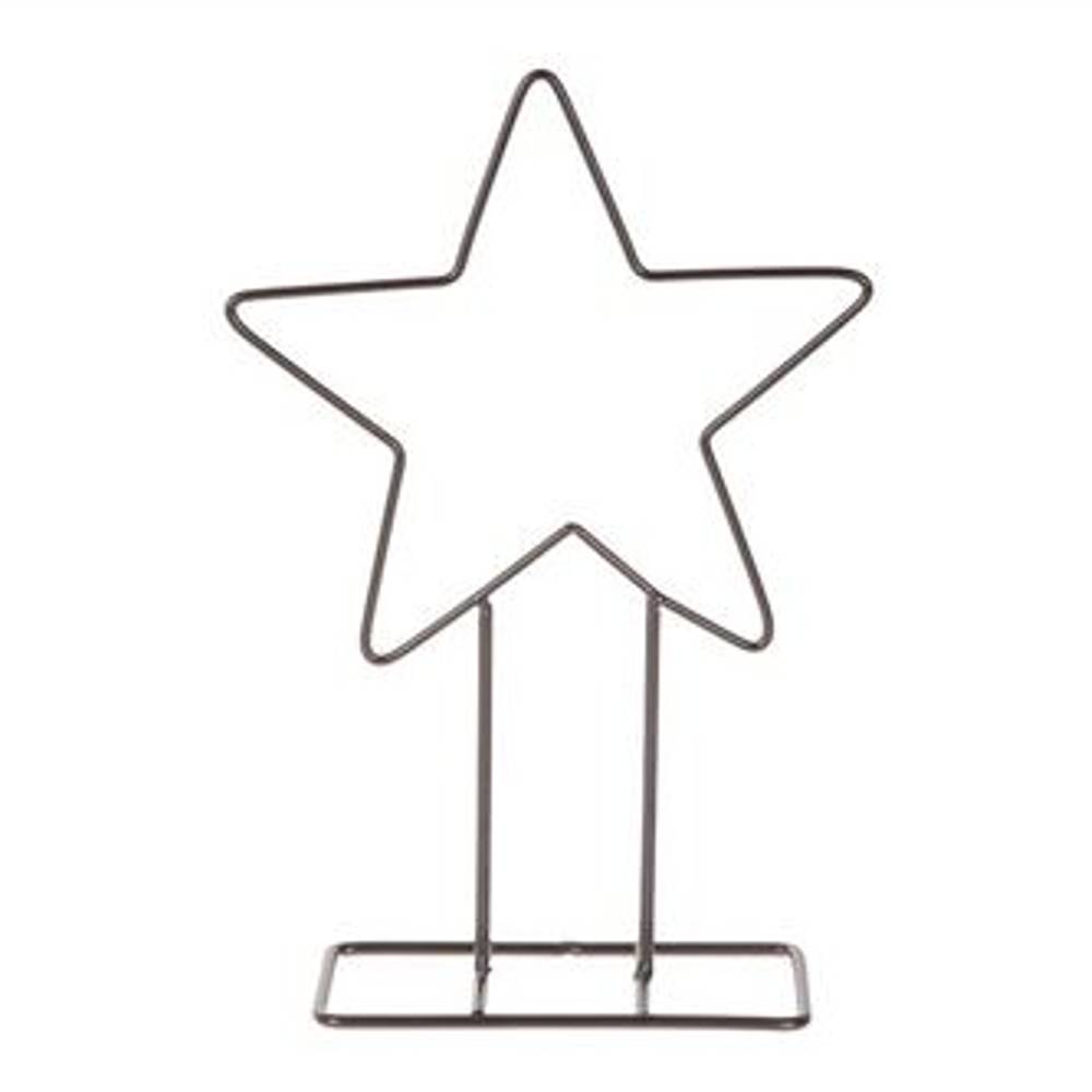 Deko Stern/Fuss Metall schwarz 40x12x50cm