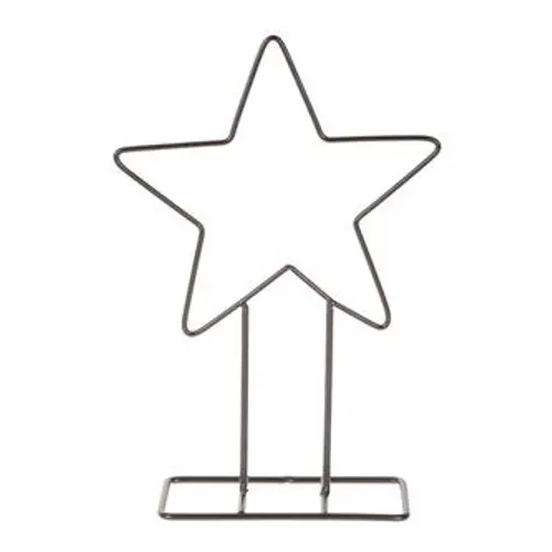 Deko Stern/Fuss Metall schwarz 40x12x50cm