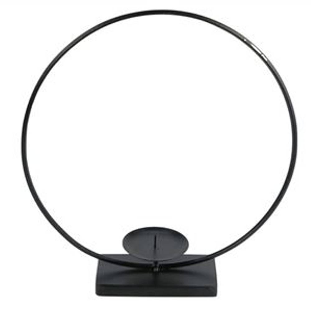 Kerzenständer Floral Ring schwarz D36cm H41cm
