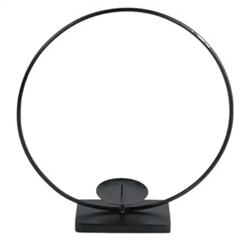 Kerzenständer Floral Ring schwarz D36cm H41cm