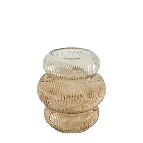 Glas Vase Bubble braun D19cm H21.5cm