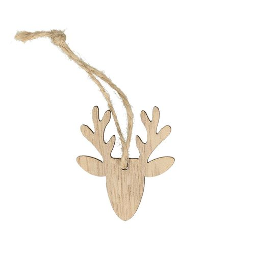 Deko Hänger Rentier natur D05cm H4cm x24