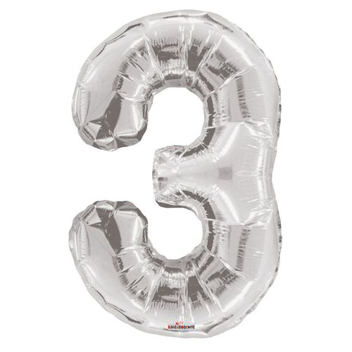 Ballon 3 silber 85cm