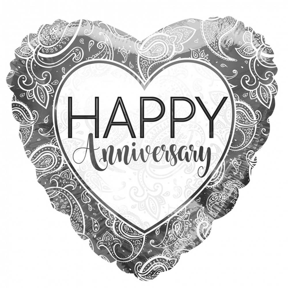 Ballon Eco Happy Anniversary Herz D45cm
