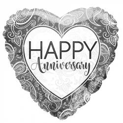 Ballon Eco Happy Anniversary Herz D45cm