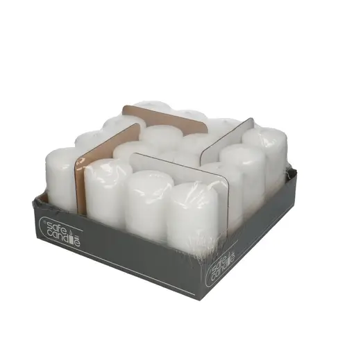 Stumpfkerze Safe weiss D06cm H12cm