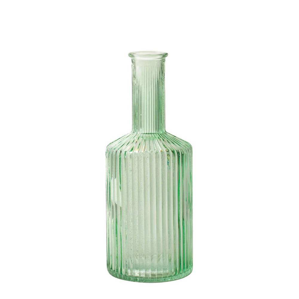 Glas Flasche Margje grün D02/08cm H21cm