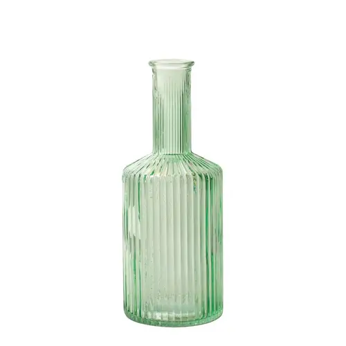 Glas Flasche Margje grün D02/08cm H21cm