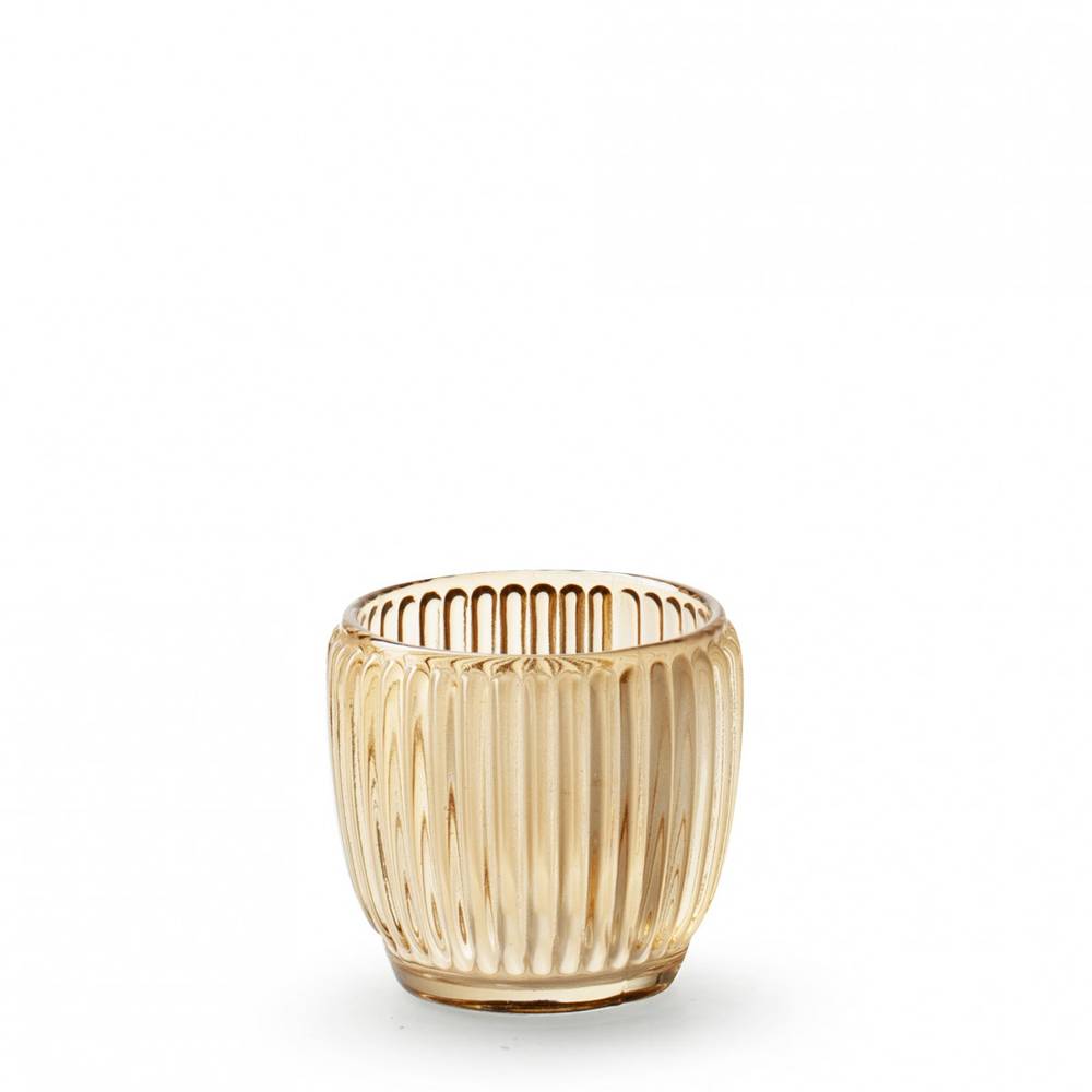 Glas Teelicht Millie gelb D08cm H07cm 