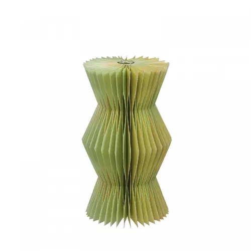 Glas Vase Papier grün D02/08cm H18cm