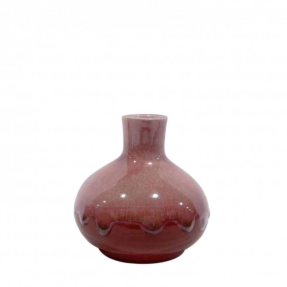 Keramik Vase Eve weinrot D08cm H08.5cm 