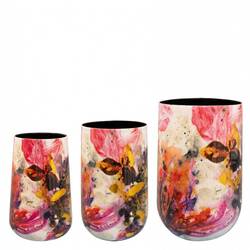 Vase Magnolia 3/Set weiss/rosa D20cm H29cm
