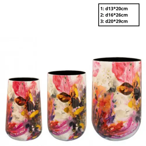 Vase Magnolia 3/Set weiss/rosa D20cm H29cm