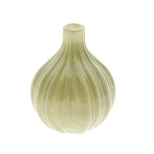 Glas Vase Velin hell grün D12cm H14.5cm