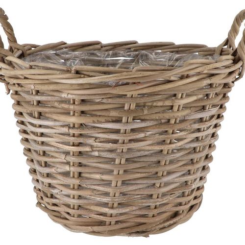 Korb Henkel Rattan braun D39cm H31cm