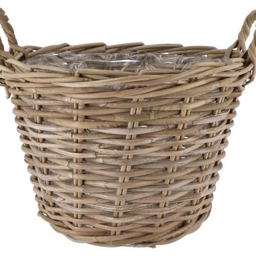 Korb Henkel Rattan braun D39cm H31cm