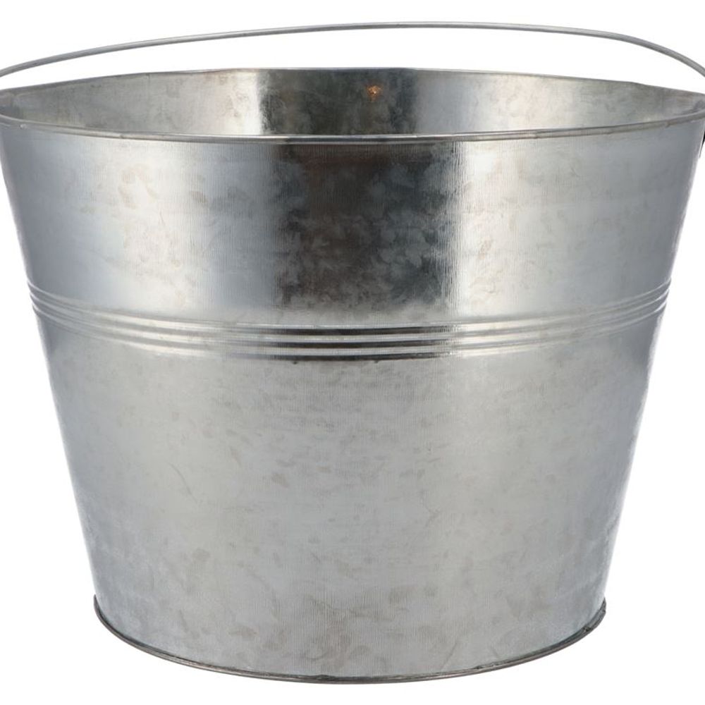Zink Eimer silber +Henkel D27cm H20cm