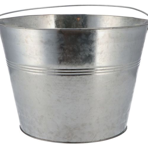 Zink Eimer silber +Henkel D27cm H20cm