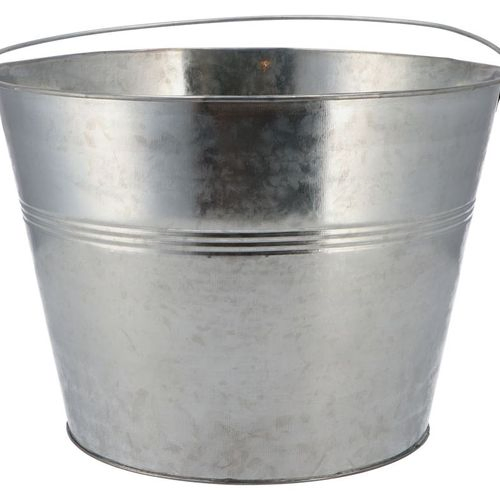 Zink Eimer silber +Henkel D27cm H20cm