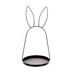 Metall Hasenohr +Schale schwarz D25cm H50cm