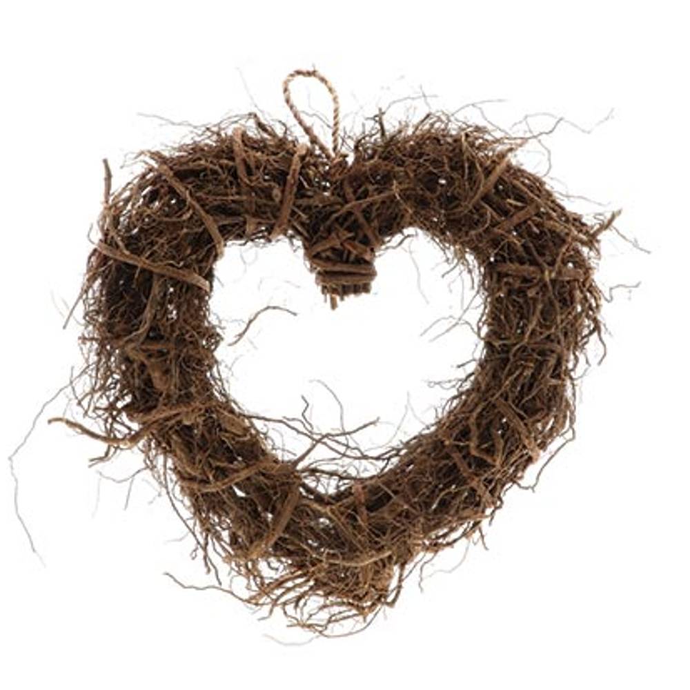 Kranz Herz Wurzel rau D40cm