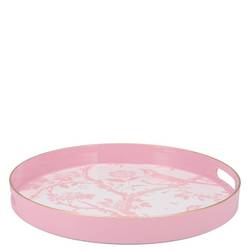 Melamine Tablett Rund Vogel rosa 30x30x04cm