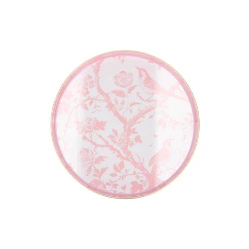 Melamine Tablett Rund Vogel rosa 30x30x04cm