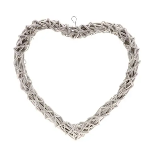 Hänger Herz Weide weiss waschen D34cm