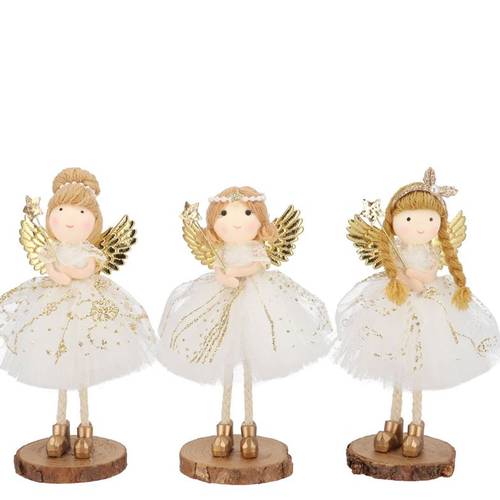 Deko Mädchen Loulou gold mix 06x10x17cm